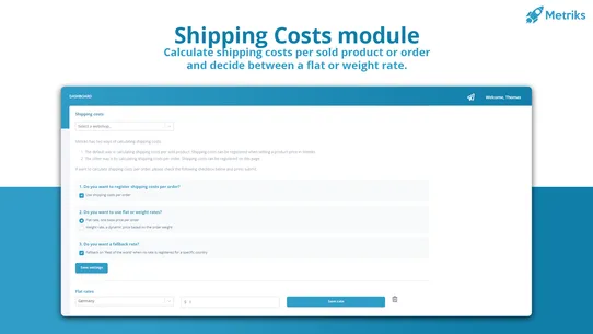 Metriks Profit Dashboard screenshot