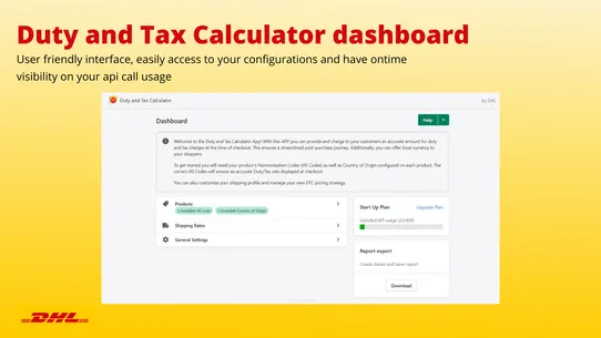 DHL Duty and Tax Calculator screenshot