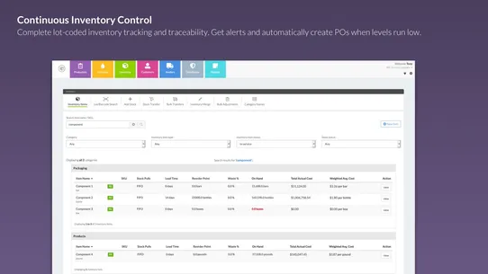 Wherefour ERP/Traceability screenshot