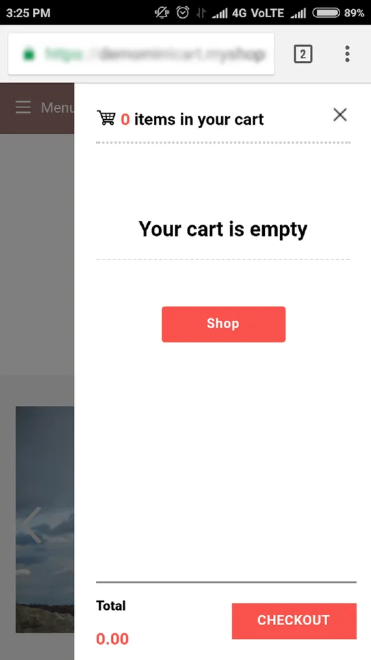 My mini cart‑Cart Drawer screenshot