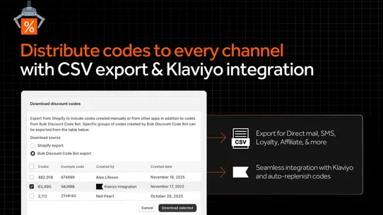 Bulk Discount Code Bot screenshot