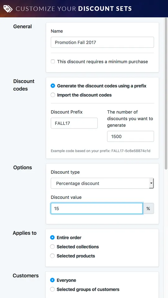 MyBulk ‑ Bulk Discount Creator screenshot