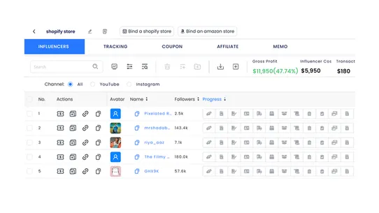SBK Influencer Affiliate Hub screenshot