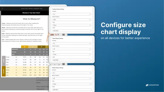 Magefan Size Chart screenshot