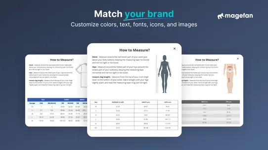 Easy Size Chart &amp; Size Guide screenshot