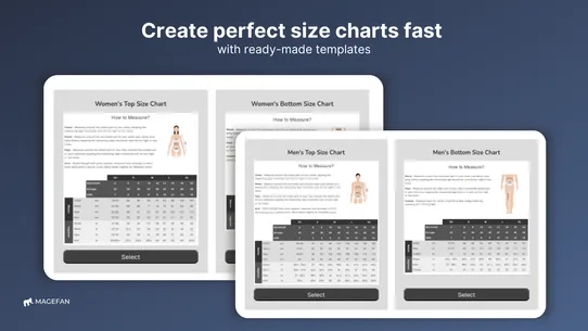 Size Chart ‑ Magefan screenshot