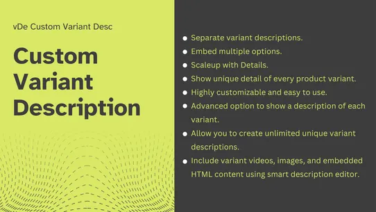 vDe Custom Variant Description screenshot
