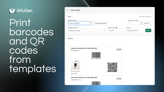 SKUGen SKU &amp; Barcode Generator screenshot