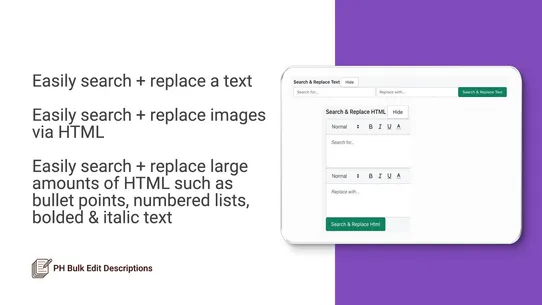 PH Bulk Edit Descriptions screenshot
