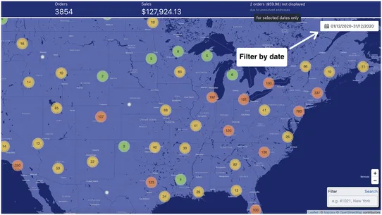 Order Map ‑ Analytics Tool screenshot