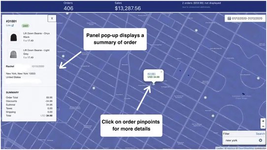 Order Map ‑ Analytics Tool screenshot