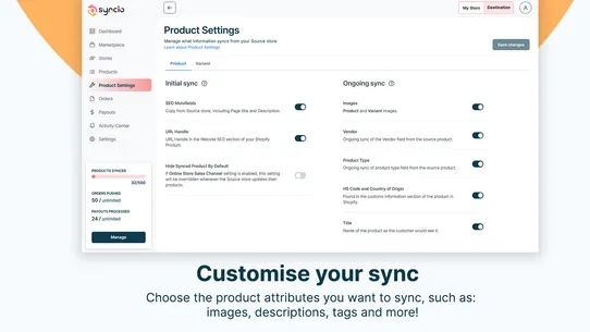 Syncio Multi Store Sync screenshot