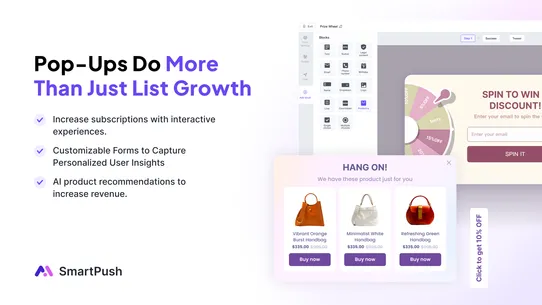 SmartPush: Email, SMS, Pop‑up screenshot