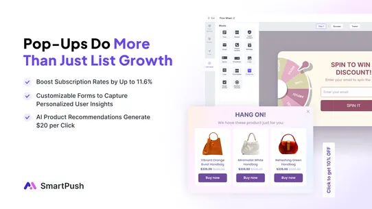 SmartPush: Email, SMS, Pop‑up screenshot