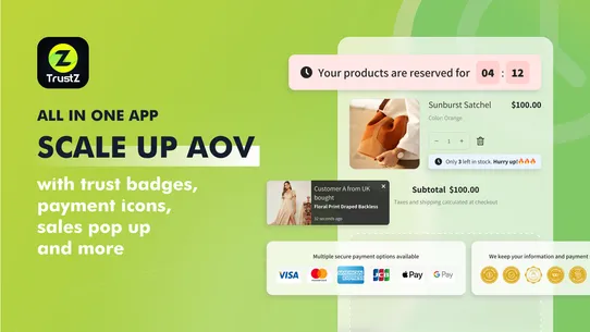 TZ Trust Badges, Sales Popup screenshot