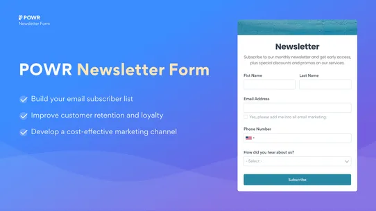 POWR: Newsletter Signup Form screenshot