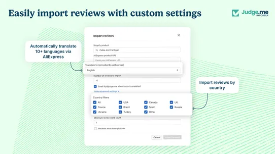 Judge.me Ali Reviews Importer screenshot