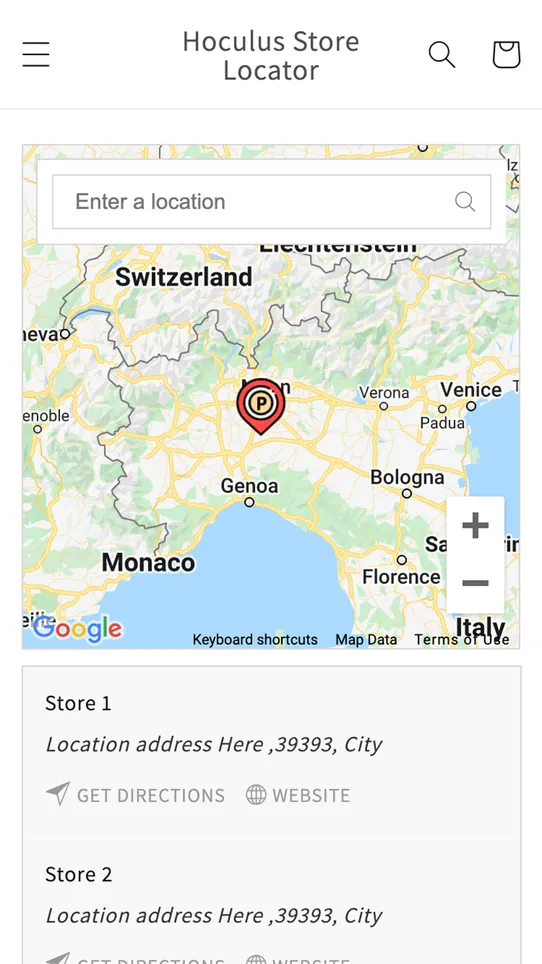 Hoculus Store Locator screenshot