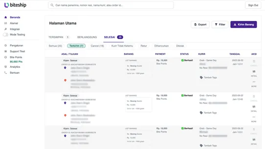 Biteship: Shipping Aggregator screenshot