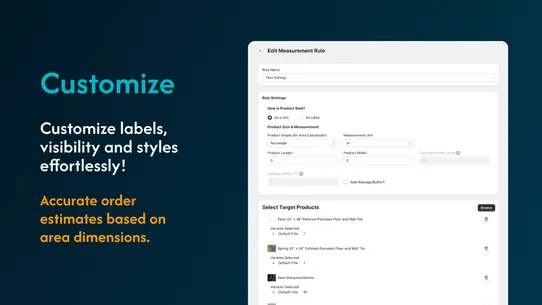 Price Calculator by Dimensions screenshot