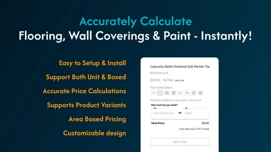 Price Calculator by Dimensions screenshot