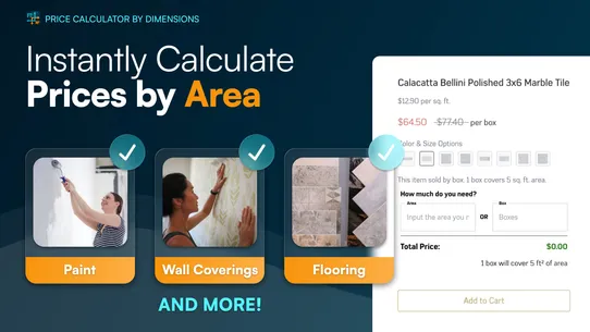 Price Calculator by Dimensions screenshot
