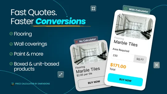 Price Calculator by Dimensions screenshot