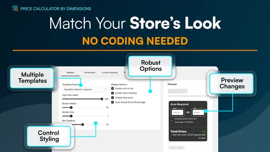 Price Calculator by Dimensions screenshot