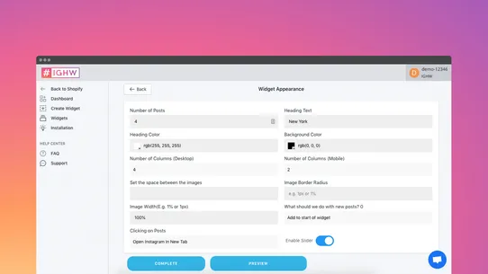 IGHW ‑ Instagram Feed screenshot