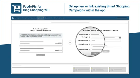 FeedAPIs For Bing Shopping /MS screenshot