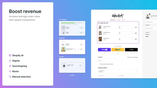 Checkout Components | Upsell screenshot