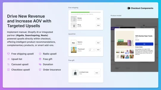 Checkout Components | Upsell screenshot