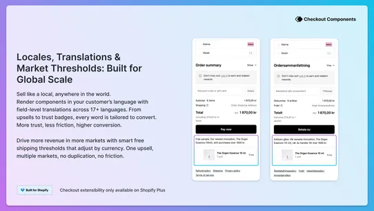 Checkout Components | Upsell screenshot