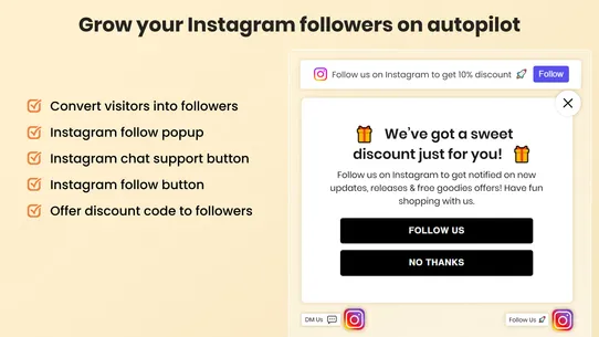 Instagram Feed + Chat Button screenshot