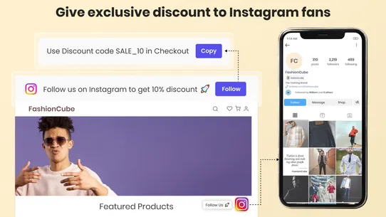 Instagram Feed + Chat Button screenshot