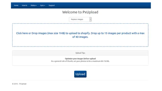 PxUpload screenshot