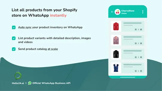 Hello24: WhatsApp Shop+Chatbot screenshot