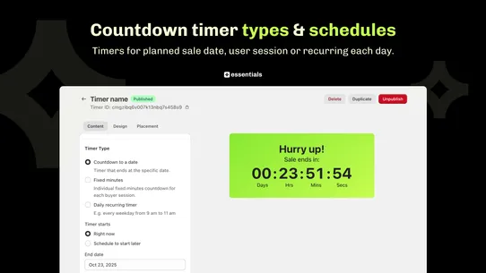 Essential Countdown Timer Bar screenshot