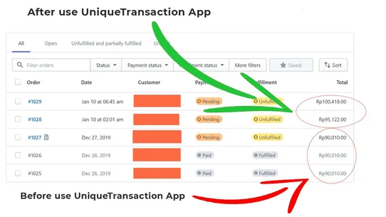 Unique Transactions Code screenshot