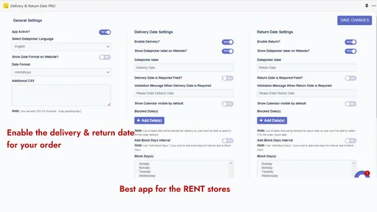 Delivery &amp; Return Date PRO screenshot