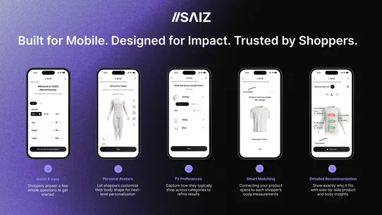 SAIZ ‑ Size &amp; Fit Recommender screenshot
