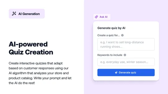 Askflow AI ‑ Product Quiz App screenshot