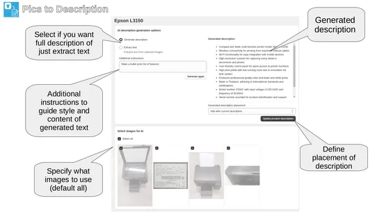 Gelo.ai Pics to Description screenshot