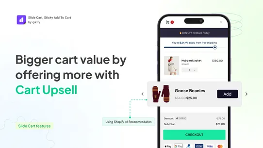 qikify Slide Cart, Sticky Cart screenshot