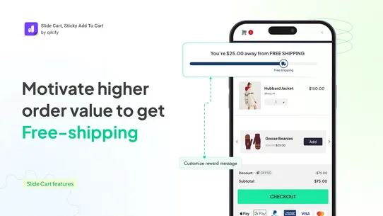 qikify Slide Cart, Sticky Cart screenshot