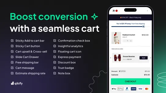 qikify Cart Drawer Cart Upsell screenshot