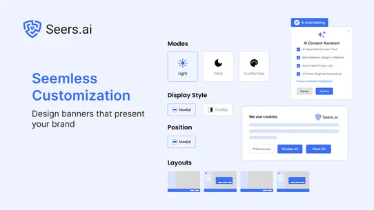 Seers Ai GDPR Cookie Banner screenshot