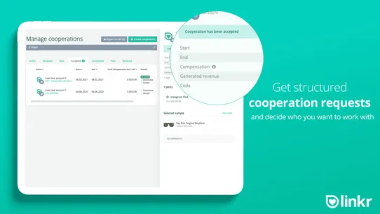 linkr ‑ Influencer Marketing screenshot