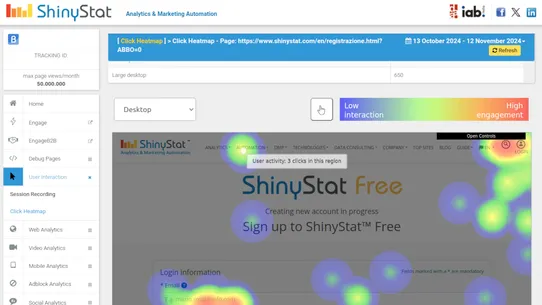 ShinyStat Analytics screenshot