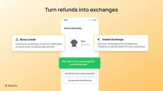 PostCo Returns &amp; Exchanges screenshot